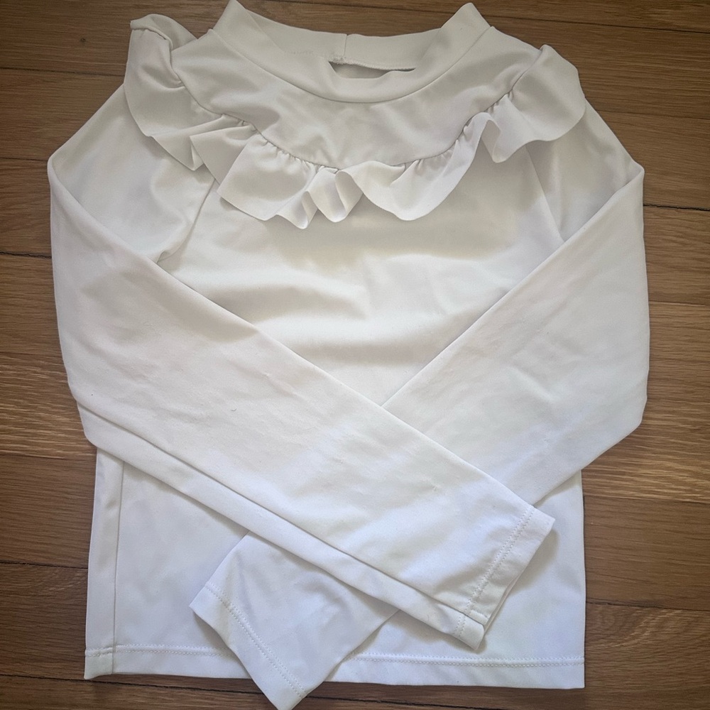 Janie and Jack White Ruffle Rashguard